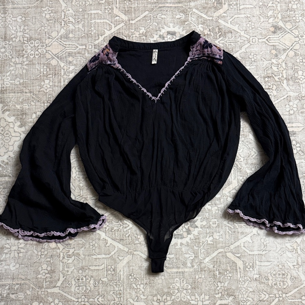 Free People Black Body Suit Women’s Size S
